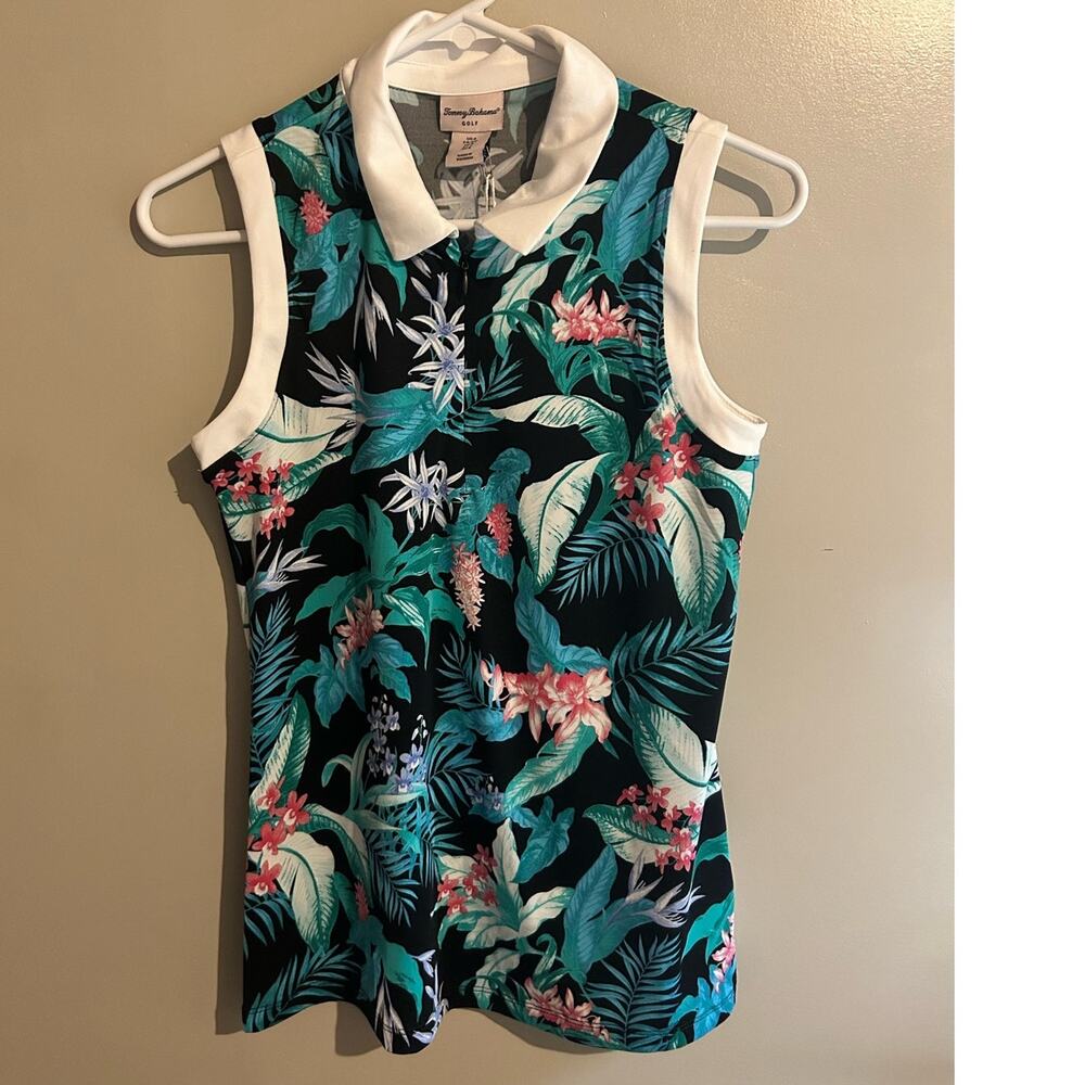Tommy Bahama Golf Tank Tropical Floral 1/4 Zip, size Small